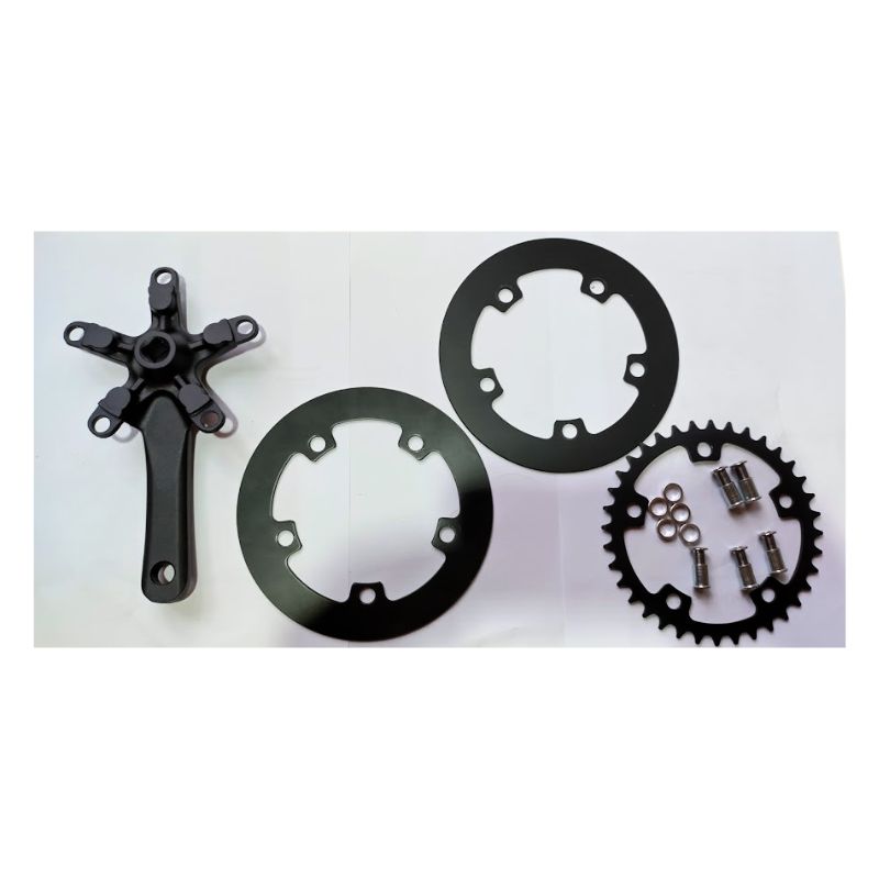 Crankset 137mm 36T dubbele ketting rand. (streamliner crankset) 4 Crankset 137mm 36T dubbele ketting rand. (streamliner crankset) - Afbeelding 4