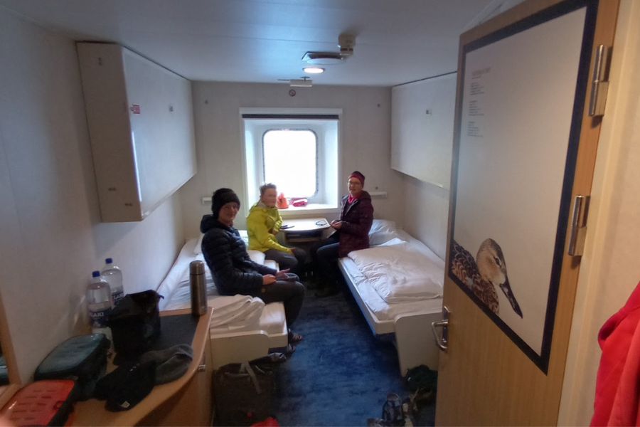 IJsland 2022 ms norrona Onze hut op de boot De Kleine Spaak