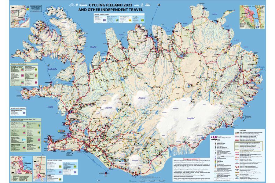 IJsland 2022 fietskaart van IJsland deKleineSpaak